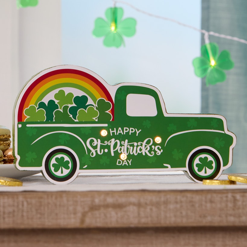 Valentine's and St Patrick's Lighted Truck Tabletop Décor#select-truck_happy-st.-patrick's-day