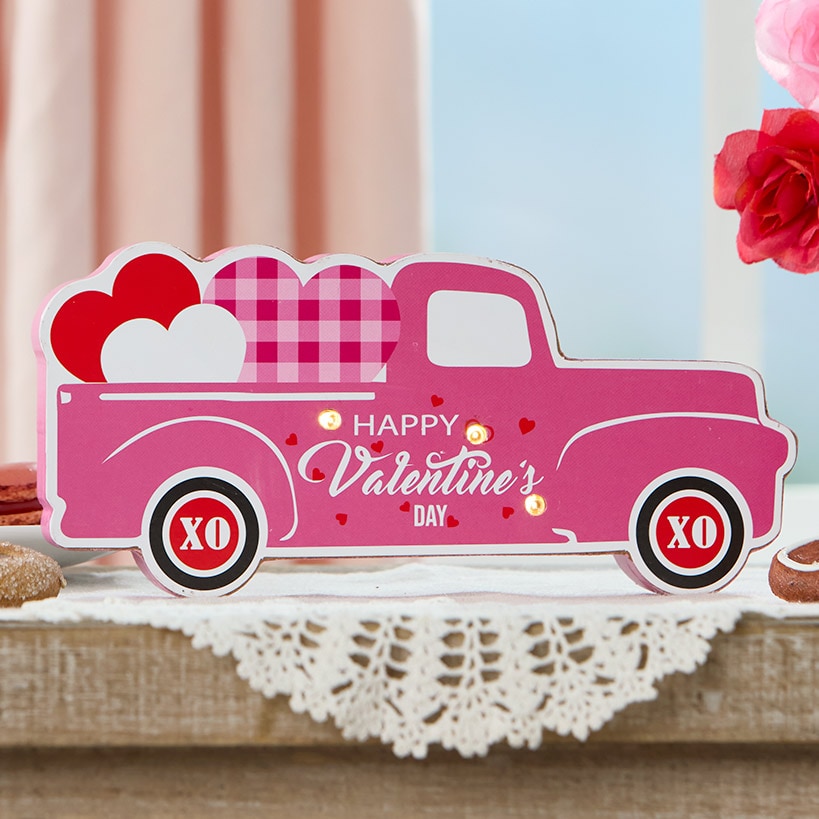 Valentine's and St Patrick's Lighted Truck Tabletop Décor#select-truck_happy-valentine's-day