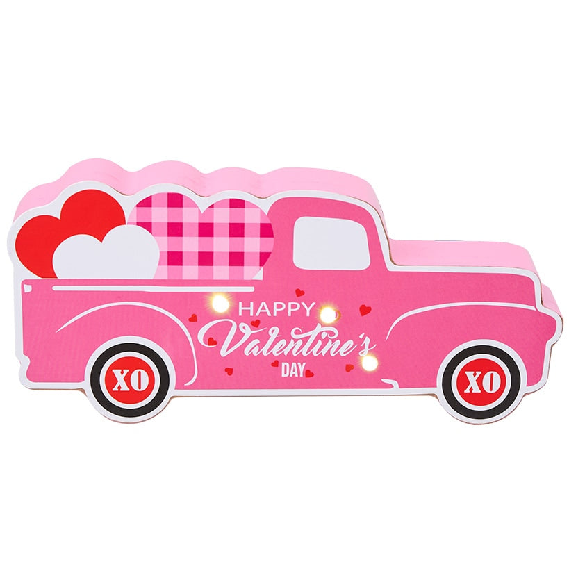 Valentine's and St Patrick's Lighted Truck Tabletop Décor