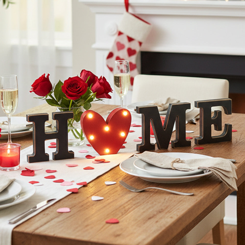 Home Sign with Lighted Heart or Set of 4 Icons