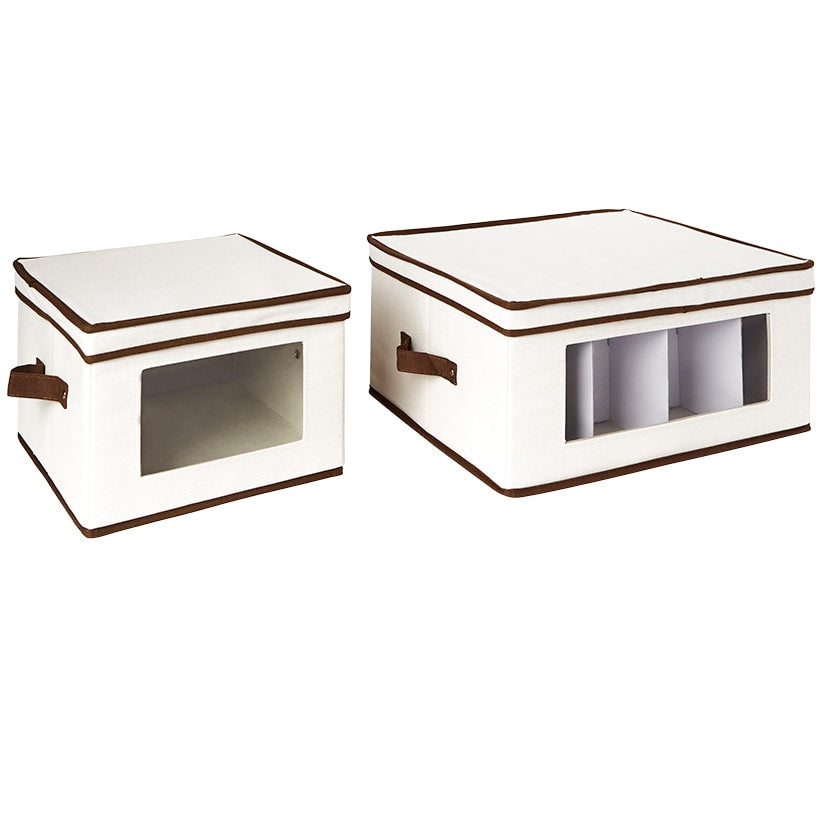 Honey Can Do Clear-Window Storage Boxes - for Dishware or Closet