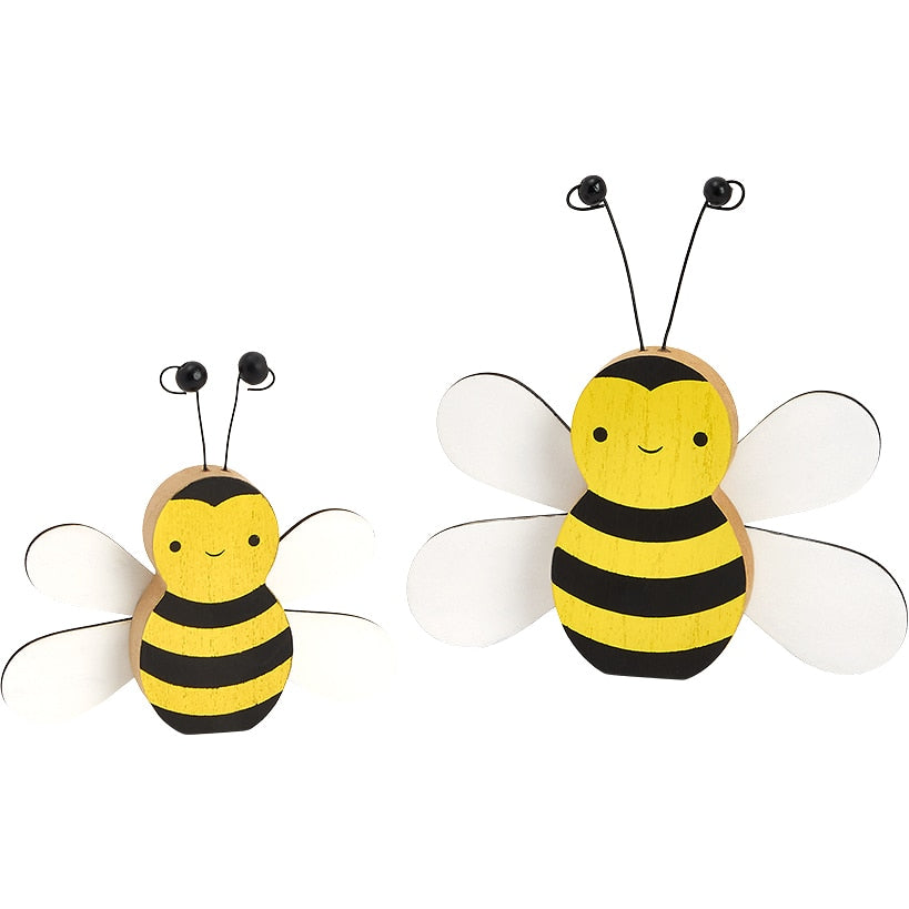Whimsical Honey Pair of Bees Decor