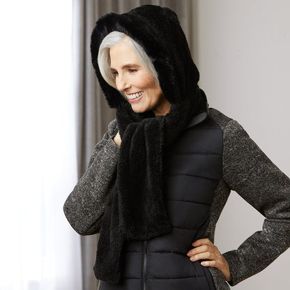 Faux Fur Hooded Scarf