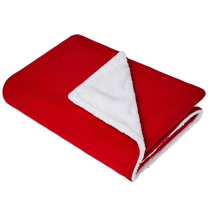 Hooded Fleece and Sherpa Red Throw 70"x50"#select-color_red