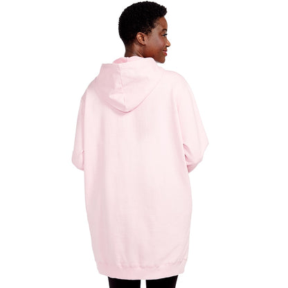 Pink Hooded Long Terry Sweatshirt with "Love"
