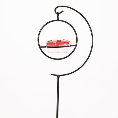 Hummingbird Garden Stake with Red Feeder