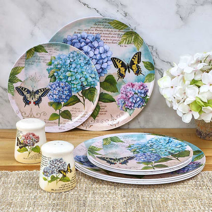 Hydrangea & Butterfly Salad Plates - Set of 4