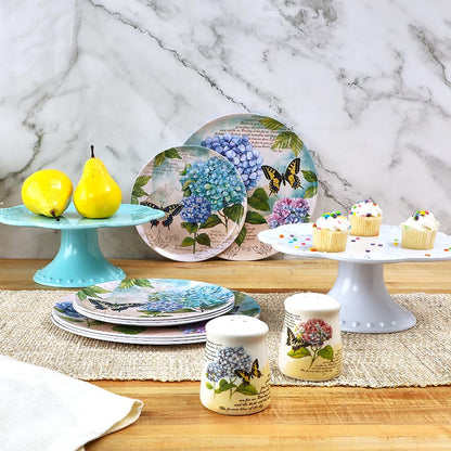 Hydrangea & Butterfly Salad Plates - Set of 4
