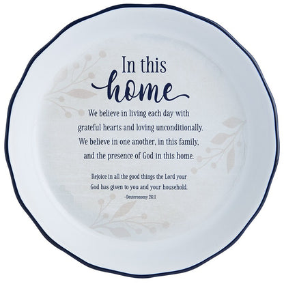 In This Home Collection - Pie Plate, Utensil Crock, Measuring Spoons