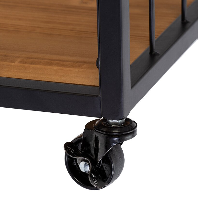 Industrial Bar Cart with Removable Serving Tray