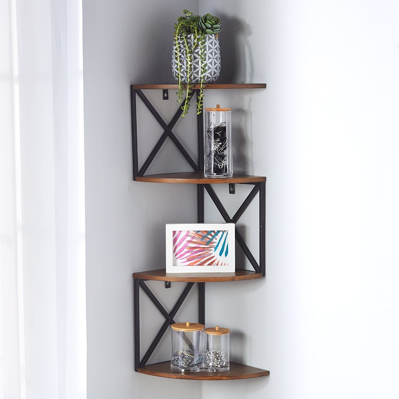Industrial Corner Wall Shelf