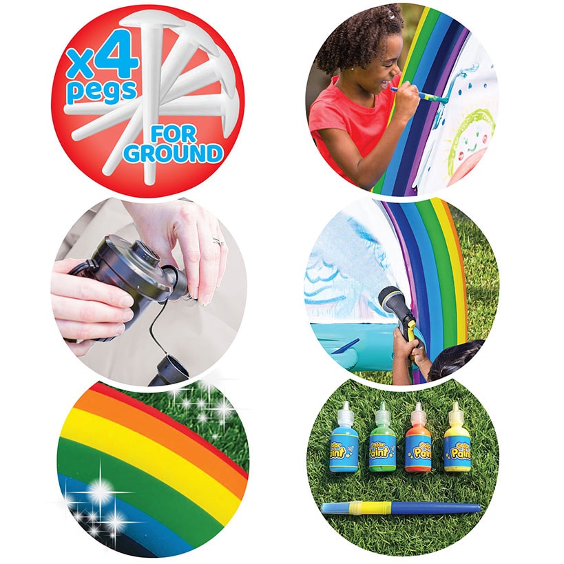 Inflatable Rainbow Easel - Easy To Clean Outdoor Painting Toy for Kids