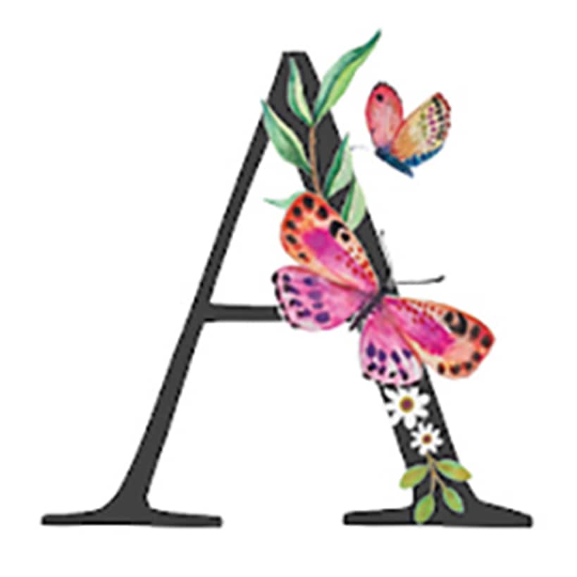 Initial Floral Butterfly Jewelry Cases