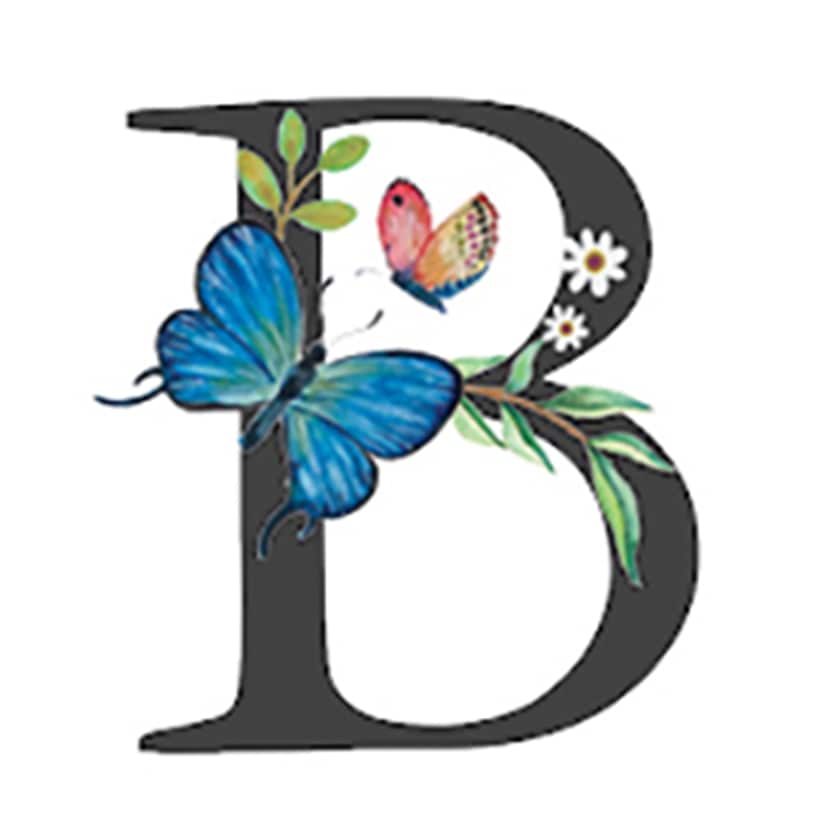 Initial Floral Butterfly Jewelry Cases