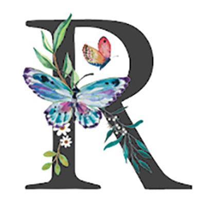 Initial Floral Butterfly Jewelry Cases