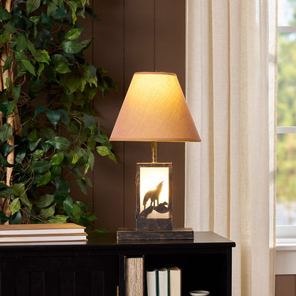 Woodland Animal Silhouette Tabletop Lamp - Bear, Moose, or Wolf