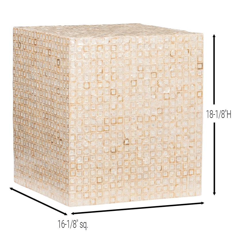 Ivory Pippit Capiz Square Accent Table