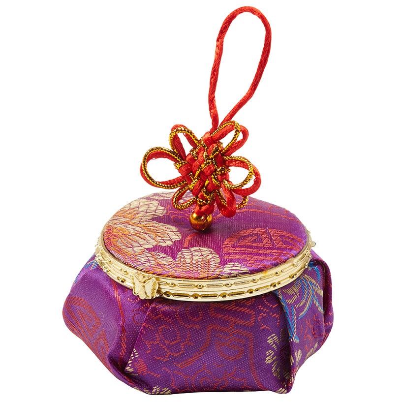Vintage Small Fabric Jewelry Box with Mirror#select-shape_round