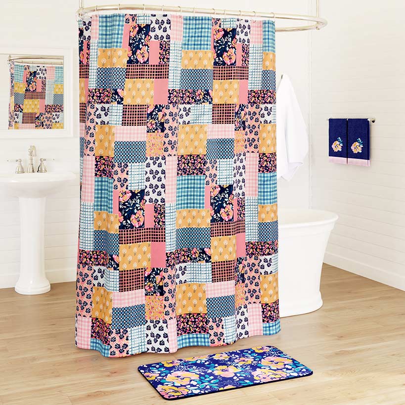 Jolene Patchwork Shower Curtain Hooks, Set of 12