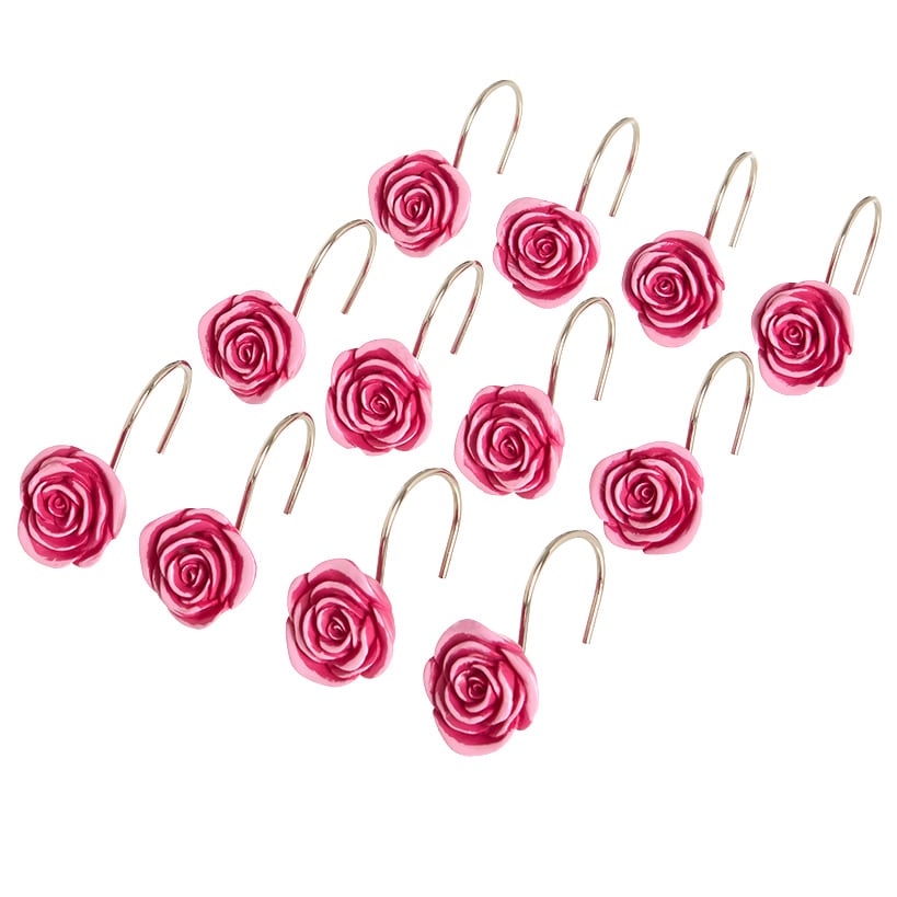 Jolene Patchwork Shower Curtain Hooks, Set of 12