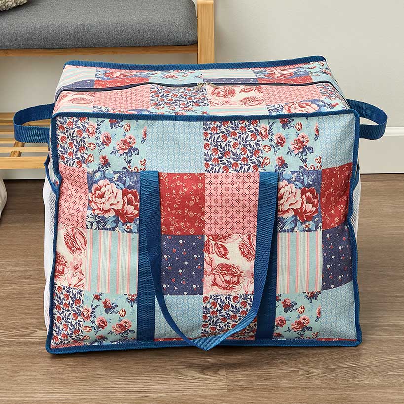 Jumbo Printed Storage Bag With Handles#select-bag_summer-time-patchwork
