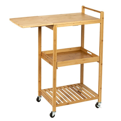Kitchen Cart with Drop-Leaf Bamboo