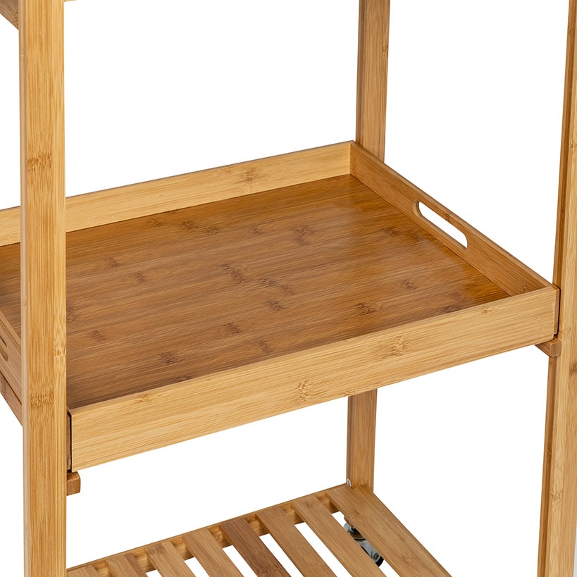 Kitchen Cart with Drop-Leaf Bamboo