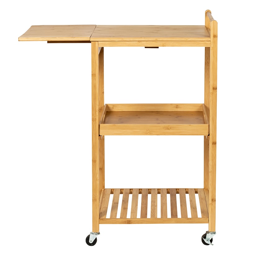 Kitchen Cart with Drop-Leaf Bamboo