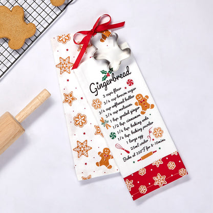 Holiday Gift Ideas or Gingerbread Kitchen Towels with Cookie Cutter