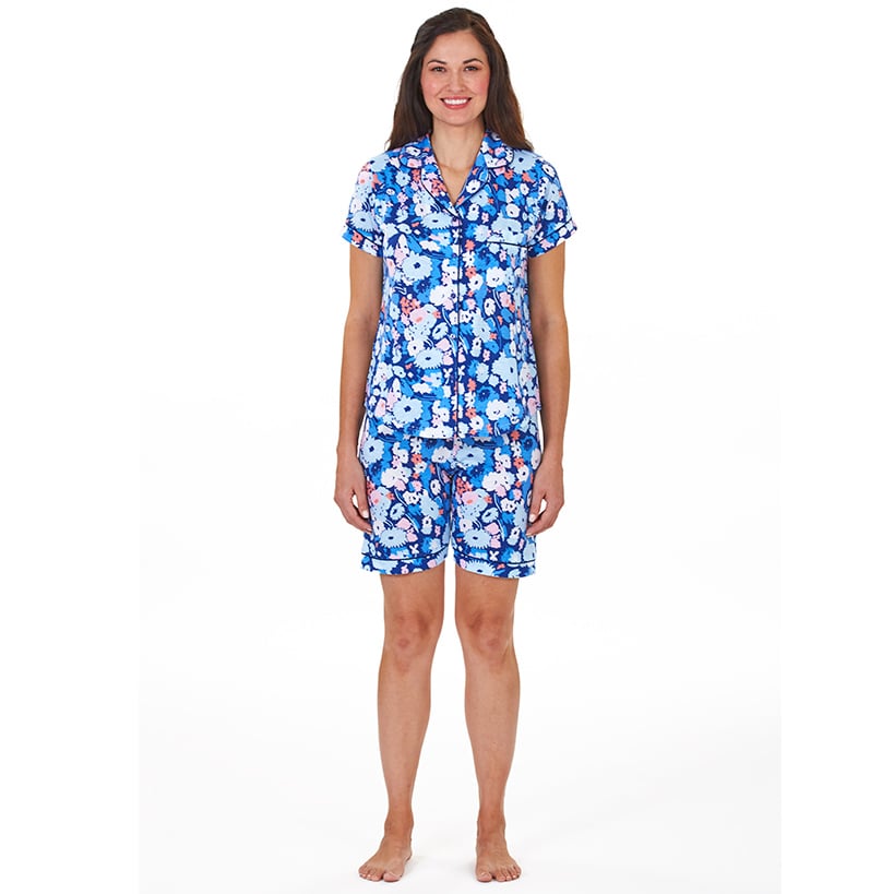 Knit Floral Print Bermuda Pajama Sets