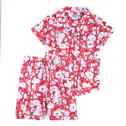 Knit Floral Print Bermuda Pajama Sets