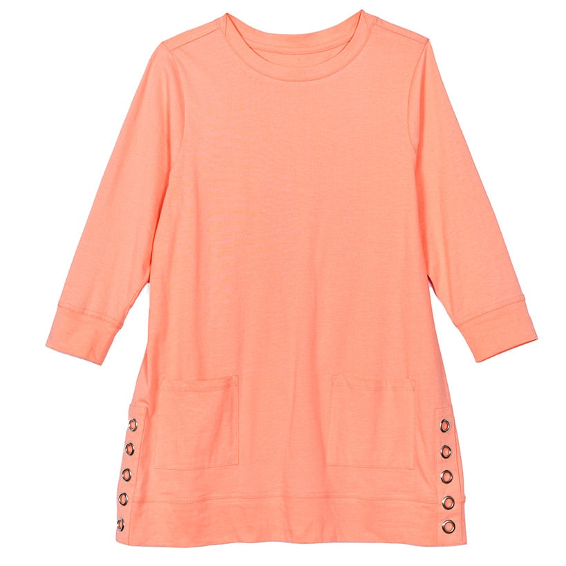 3/4-Sleeve Knit Tunic Tops