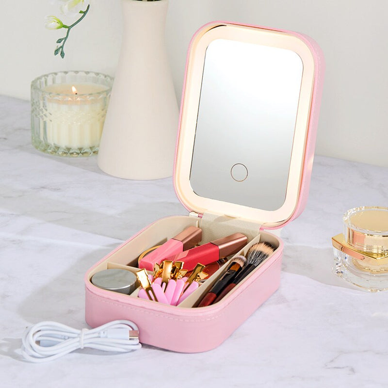 Travel Cosmetic and Makeup Case with LED Mirror | LTD Commodities