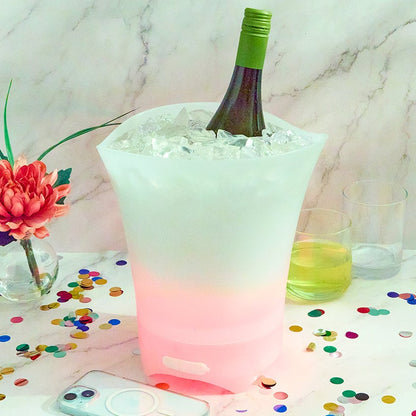 Portable LED Ice Bucket with Built In Wireless Bluetooth Speaker