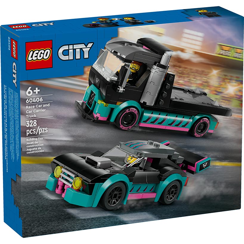 LEGO® City Race Car and Car Carrier Truck Building Toy