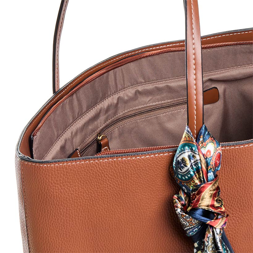 London Fog Cognac Stafford Tote