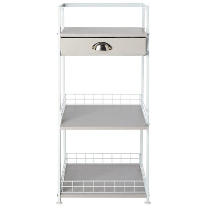 Freestanding Ladder Shelf with Drawer - 3 Shelves - 31"H