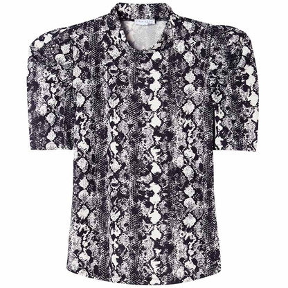 Women's Mock Neck Puff Sleeve Top