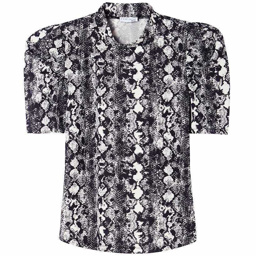 Women's Mock Neck Puff Sleeve Top#select-color_charcoal