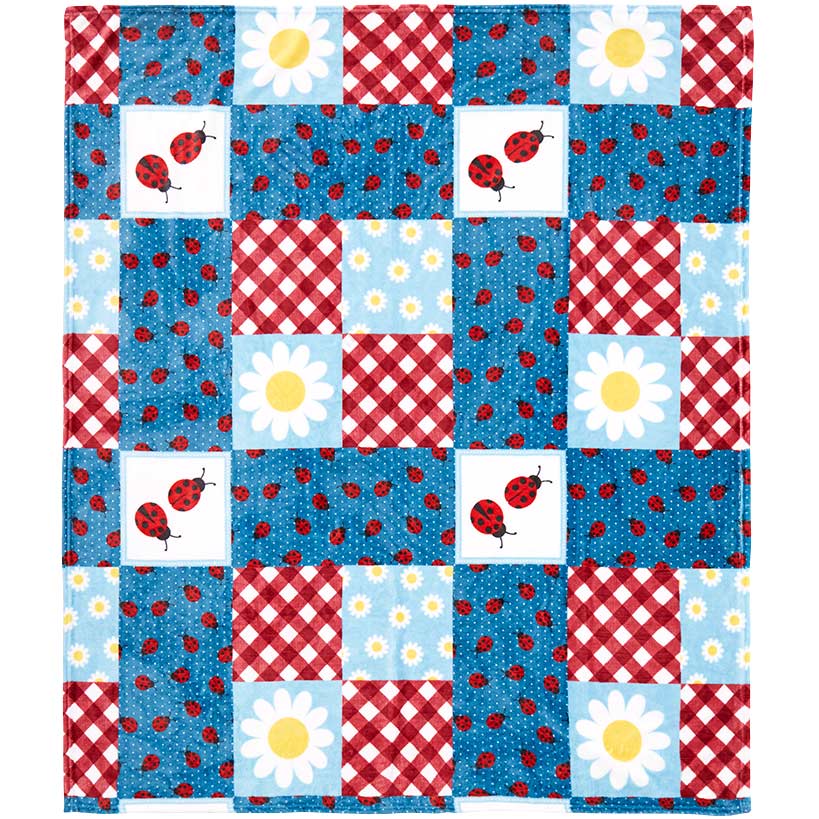 Ladybug Fleece Plush Throw 50" x 60"