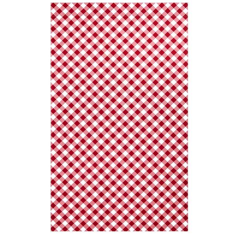 Red and White Check Pattern Window Panel 50" x 63"