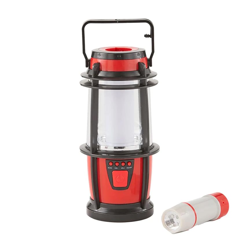 LED Lantern with FM Radio & Pullout Flashlight