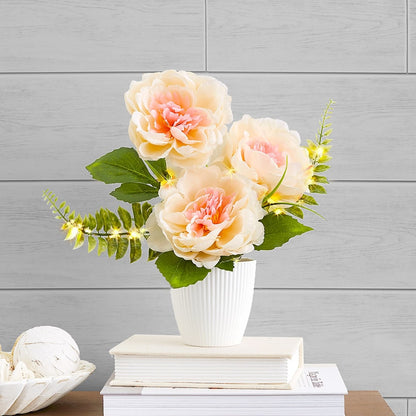 Lighted Spring Potted Flower Décor - Magnolia, Peony, or Sunflower
