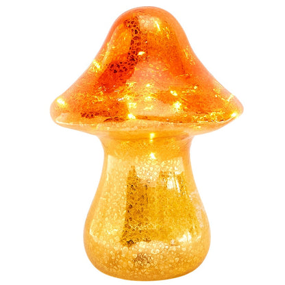 Fall Lighted Glass Mushrooms - Green, Yellow or Orange