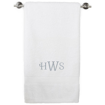 Personalized Embroidered White Bath Towels