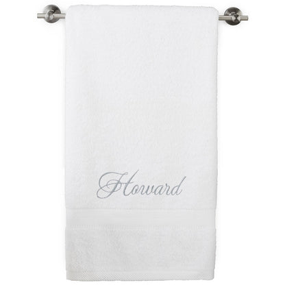 Personalized Embroidered White Bath Towels