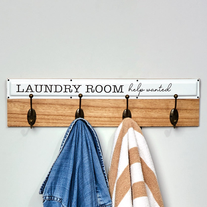 Humorous Laundry Room Wall Décor - Laundry Hooks, Schedule, or Sign#select-sign_laundry-room-hooks