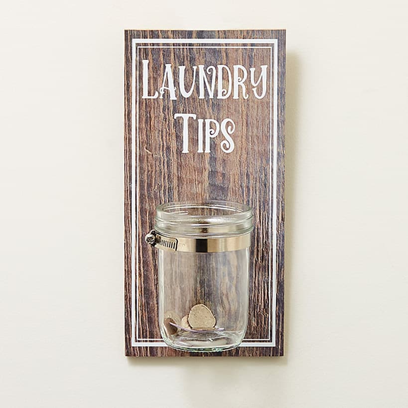 Laundry Room Humorous Wall Décor - Tip Jar, Sign, or Safety Pins#select-item_tip-jar-wooden-sign