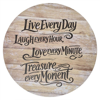 Wood Sentiment Printed 12" Kitchen Countertop Lazy Susan