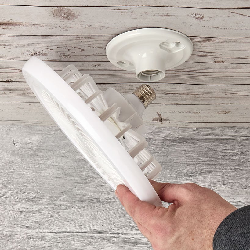 Light Socket Ceiling Fan With LED Light And Remote For Indoor Use